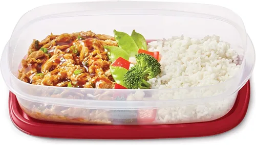 Miniatura 3 de Rubbermaid EasyFindLids - Recipientes para preparación de comidas, 5.5 tazas, color rojo