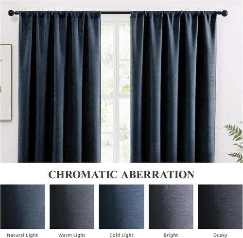 Miniatura 6 de WRENSONGE Cortinas opacas para dormitorio, cortinas opacas negras de 63 pulgadas de largo para sala de estar, ventanas, cocina, habitación, cortinas