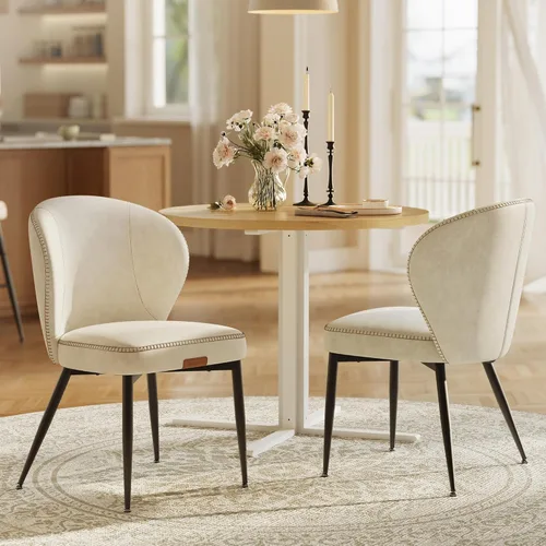 Miniatura 11 de VASAGLE Colección EKHO - Juego de 4 sillas de comedor, sillas tapizadas para cocina, asiento cómodo, cuero sintético con costuras, estilo de marrón