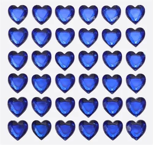Miniatura 16 de MECCANIXITY 144 calcomanías autoadhesivas de diamantes de imitación de corazón de 0.394 pulgadas para maquillaje de San Valentín, artes y Azul