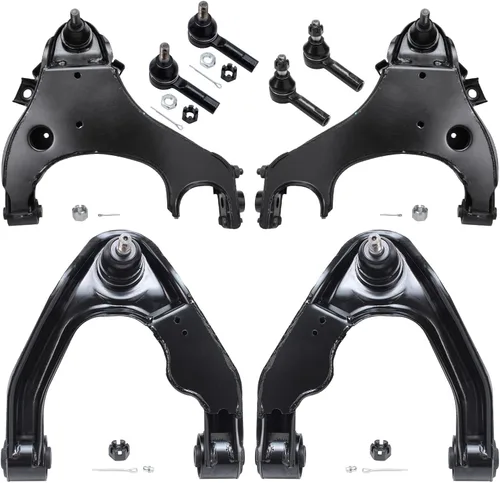 Miniatura 289 de Detroit Axle - Kit de brazos de control de extremo delantero de 8 piezas para Dodge Dakota 00-04, Durango 00-03, 4 brazos de control superior e