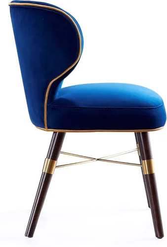 Miniatura 6 de Manhattan Comfort Silla de comedor Strine Velvet en color azul