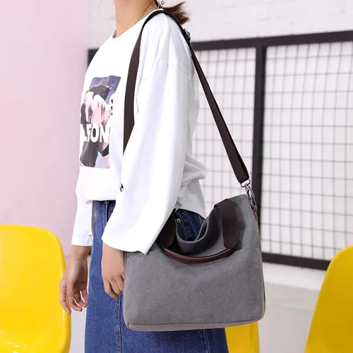 Miniatura 9 de DOURR Hobo - Bolsos cruzados de lona para mujer, bolso cruzado de moda de algodón