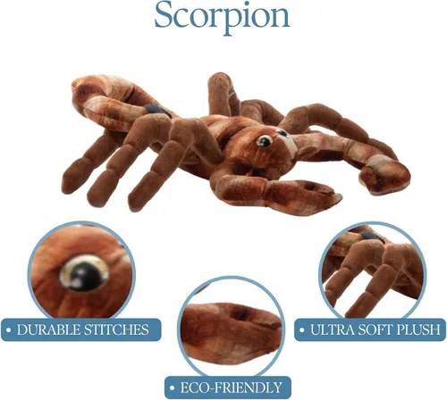 Miniatura 9 de The Petting Zoo Peluche de escorpión, regalos para niños, animales salvajes del zoológico Onez, juguete de peluche de escorpión de 12 pulgadas