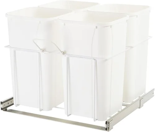 Miniatura 10 de Knape & Vogt SBM15-1-35WH - Bote de basura extraíble para montaje inferior en gabinete, 18.8 x 14.25 x 16 pulgadas, color blanco