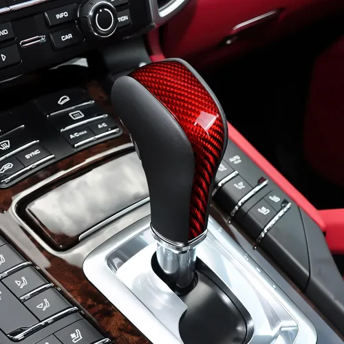 Miniatura 4 de AIRSPEED Cubierta de la perilla de la palanca de cambios de fibra de carbono, protector de cabeza de cambio, accesorios de decoración para Porsche