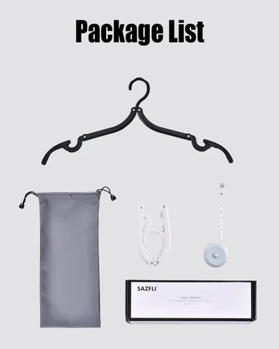 Miniatura 8 de Paquete de 10 perchas plegables de viaje con caja de regalo, ABS grueso y remaches de aluminio, diseño antideslizante para ropa delicada, compactas