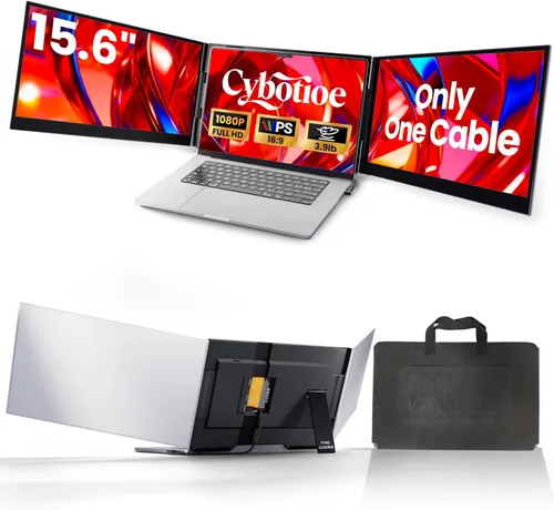 Miniatura 10 de Extensor de pantalla para portátil de 0.27 pulgadas, ultrafino, 14 pulgadas, FHD 1080P IPS, monitor portátil dual, USB-C/HDMI Plug & Play, extensor