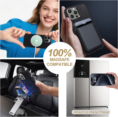 Miniatura 5 de Harryshell Funda compatible con iPhone 13 Pro Max de 6.7 pulgadas 2021, con múltiples cremalleras, funda magnética desmontable con ranuras para Negro