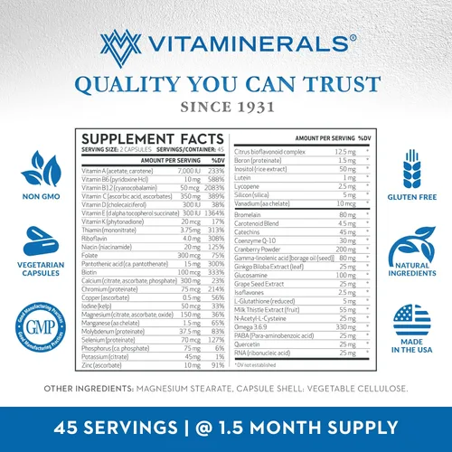 Miniatura 3 de Vitaminerals CombAdult - Fórmula integral de vitaminas y minerales Sin OMG Cápsulas vegetales (90)