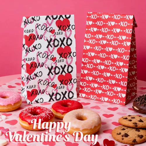 Miniatura 2 de Bolsas de San Valentín Haobell - 24 piezas de bolsas de regalo de San Valentín con pegatinas para fiestas en el aula, niños, compañeros de trabajo
