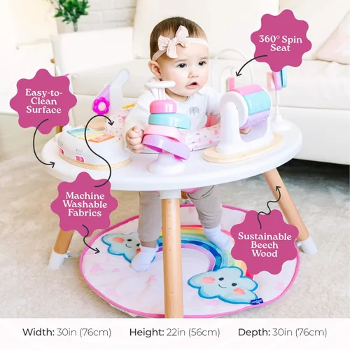 Miniatura 4 de Little Acorn, Centro de actividades para bebés 4 en 1 Diseño inspirado en Montessori 8 juguetes interactivos Tiempo boca abajo, Exersaucer