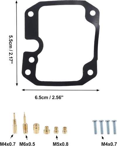 Miniatura 3 de ACROPIX Kit de reconstrucción de chorros de válvula de flotador, kit de reparación de carburador de motocicleta apto para Yamaha TTR125 de goma