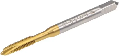 Miniatura 9 de uxcell Tapón de rosca de punta en espiral M2 x 0.4 rosca, roscas de tierra H2 3 flautas, acero de alta velocidad HSS 6542, recubierto de titanio