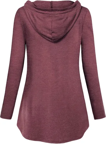 Miniatura 3 de QUINEE sudadera con capucha para mujer de manga larga a cuadros, bloque