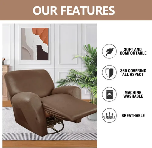 Miniatura 6 de molasofa Fundas de cuero para sillas reclinables, fundas para sillas reclinables grandes para silla reclinable, 4 piezas, fundas lavables que se