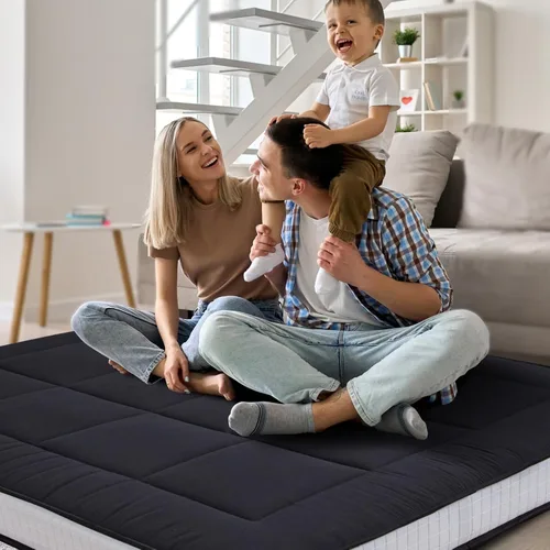 Miniatura 8 de MAXYOYO Colchón tipo futón extra grueso de 6 pulgadas, colchón plegable japonés para adultos, almohadilla de tatami enrollable para habitación
