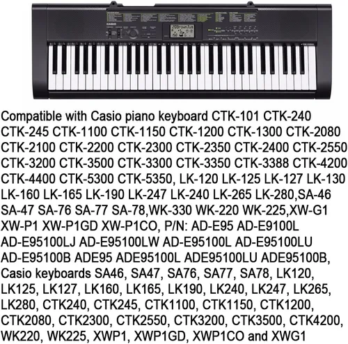 Miniatura 3 de Adaptador de cargador de fuente de alimentación de 9.5V 1000mAh compatible con teclado Casio LK120 LK240 LK280 SA76 SA77 SA46 CTK101 CTK1200 CTK2100