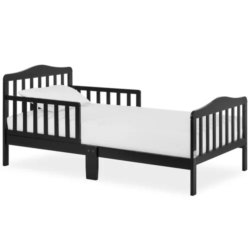 Miniatura 13 de Dream On Me Cama para niños pequeños de diseño clásico en gris claro, cama de madera baja al piso con rieles de seguridad, certificada GREENGUARD
