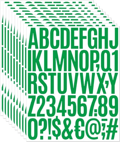 Miniatura 13 de 10 hojas de 500 calcomanías de letras de vinilo, autoadhesivas de números del alfabeto, de 2 pulgadas, impermeables, para buzones, ventanas