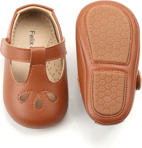 Felix & Flora Zapatos de bebé de suela suave - Zapatos de bebé para caminar, mocasines, suela de goma, zapatos de cuna