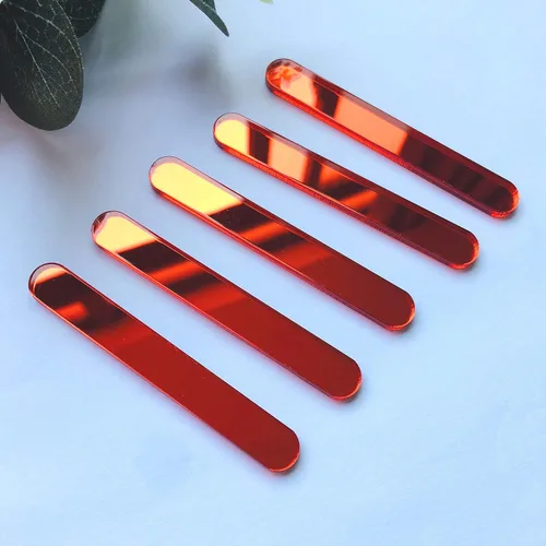 30 piezas de palitos de paleta de acrílico para helado, helado, caramelo y manzana (espejo rojo)