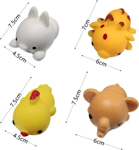 Miniatura 7 de Giant Mochi Squishy Paquete de 8 adorables animales suaves y esponjosos, juguete para aliviar el estrés, recuerdo de fiesta para niños