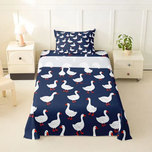 Miniatura 51 de Erosebridal Juego de sábanas para niños y niñas, diseño de pato amarillo, diseño de patos de dibujos animados, juego de ropa de cama de granja