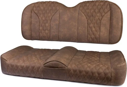 MODZ® FS2 Custom Golf Cart Asiento delantero para Yamaha G29 Drive - [2007-2016] - [Añadir $40] - Base marrón - Patrón de doble diamante color