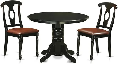 Miniatura 8 de East West Furniture Shelton - Juego moderno de 5 piezas que incluye una mesa redonda con pedestal y 4 sillas de comedor de piel sintética, 42 x 42