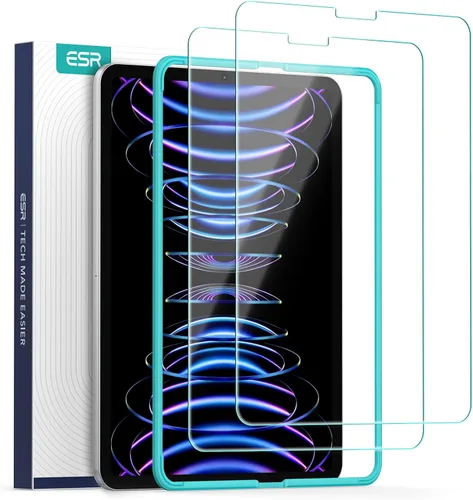 ESR Paquete de 2 protectores de pantalla para iPad Air de 5ª/4ª generación (2022/2020), iPad Pro de 11 pulgadas (2022/2021/2020/2018), película de