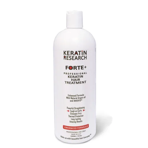 Keratina Forte Brasilera por 33.8 fl oz,con Aceite de Argán marroquí Tratamiento Que Alisa El Cabello Ahora con Una Fuerza Extra, Fórmula Mejorada