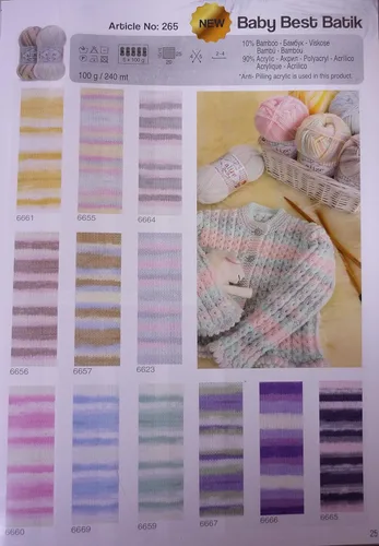 Miniatura 9 de 90% acrílico suave lana 10% hilo de bambú para tejer a mano Alize Baby Best Batik Crochet Lace Bordado Arte Artesanía Kit de costura Baby Blanket