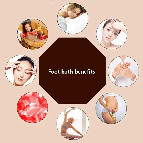 Masajeador de pies Spa Cuenca de pedicura 15.7 in bañera de pie de madera Cubo de baño de pies Cubo de pies bañera de pedicura Lavabo de pie de