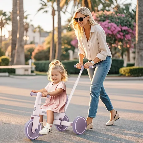 Miniatura 7 de BoBike Triciclo 5 en 1 para niños pequeños de 18 meses a 5 años, bicicleta para niños con pedales mejorados, mango de empuje para padres, bicicleta