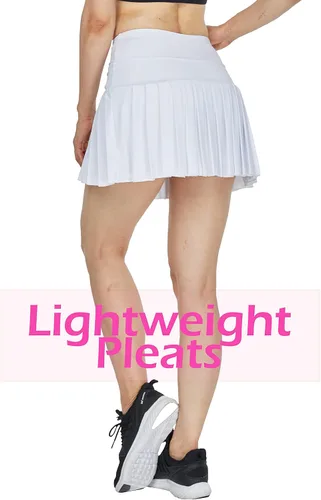 Miniatura 2 de HonourSex Falda de Tenis Plisada para Mujer, Faldas de Golf con Bolsillos, Falda con Pantalones Cortos para Entrenamiento, Deportes, Senderismo