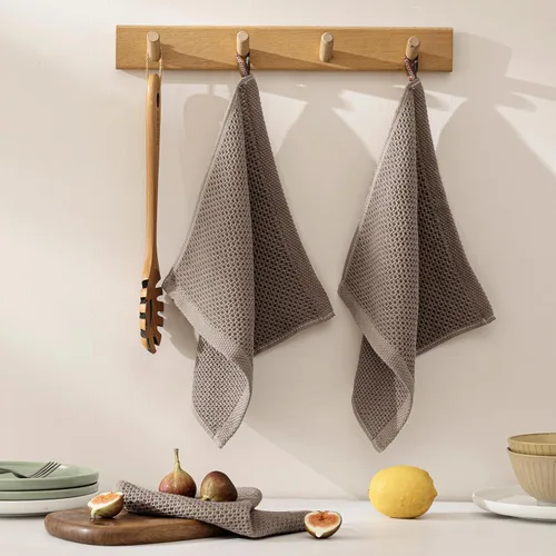 Miniatura 7 de joybest Paños de cocina de algodón, paquete de 8 paños de cocina de tejido de gofre, ultra suaves, absorbentes, paños de secado rápido, trapos