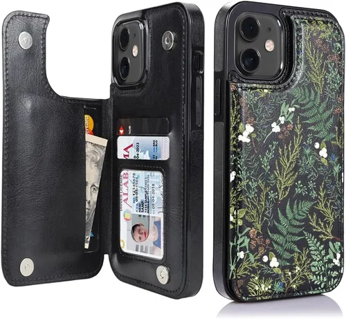 Miniatura 8 de uCOLOR Funda de piel con tapa para iPhone 11, para mujeres y niñas, con tarjetero y función atril, diseño de mármol, compatible con iPhone 11 de 6.1