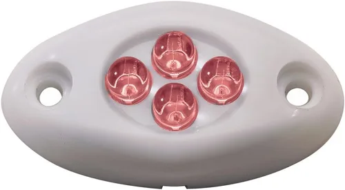 Innovative Lighting Luz de cortesía - Montaje en superficie de 4 LED - LED rojo/caja blanca