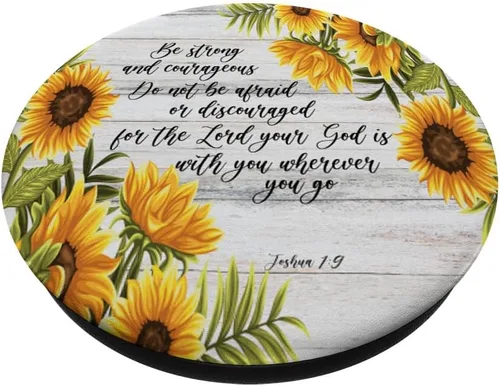 Miniatura 2 de Joshua 1 9 Cristiano Biblia Verso Girasol Cita de Escritura PopSockets Swappable PopGrip