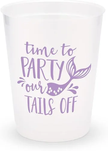 Miniatura 8 de WEDDINGSTAR Vasos personalizados de plástico esmerilado para fiestas, Aloha Beaches - Juego de 8