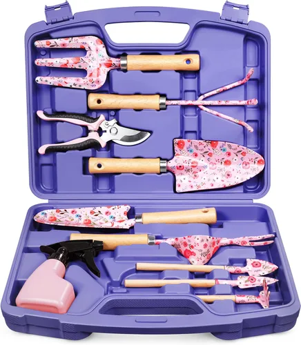Miniatura 10 de Grenebo Juego de herramientas de jardinería de 12 piezas para hombres, herramientas de jardín de mano resistentes al óxido y de servicio pesado