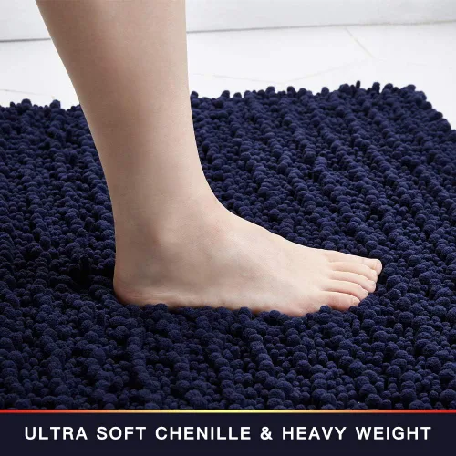 Miniatura 106 de Walensee Alfombra de baño antideslizante (24x17 pulgadas, rosa polvoriento) absorbente de agua, súper suave, lanuda de felpilla, lavable a máquina