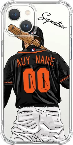 Miniatura 28 de Funda de béisbol transparente con nombre y número personalizados para iPhone 17 Air 16 15 Pro Max 14 13 Mini 12 11 Xs Xr SE3 8 7 6 Plus, con 4