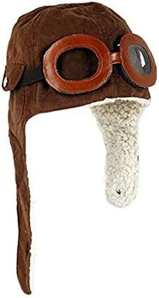 Miniatura 4 de CTKcom Paquete de 2 gorros de forro polar Pilot Aviator con orejeras para niños, paquete de 2 (café + negro)