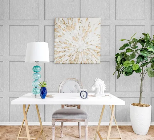 Miniatura 5 de NextWall Stacy Garcia Home Squared Away - Papel tapiz autoadhesivo (gris francés)