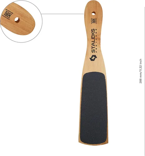 Miniatura 3 de STALEKS Beauty & Care - Lima de pie de madera tipo 10 tipo 2 (grano 100/180), herramienta ergonómica de pedicura de doble cara
