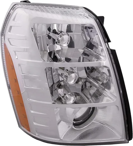 HEADLIGHTSDEPOT Carcasa cromada HID 1st Design Faro compatible con Cadillac Escalade EXT/ESV/Hybrid Incluye faro delantero derecho del lado del