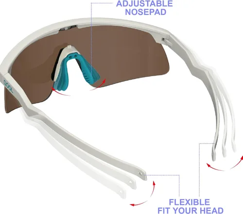 Miniatura 7 de Living out your qool time QOOLTIME Z87 - Gafas de sol deportivas para ciclismo, hombres, mujeres, jóvenes, pickleball para correr, béisbol F30b