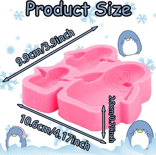 Miniatura 2 de Moldes de silicona de pingüinos grandes de lujo, decoración de pasteles familiares de pingüinos, molde de fondant, para cupcakes, magdalenas